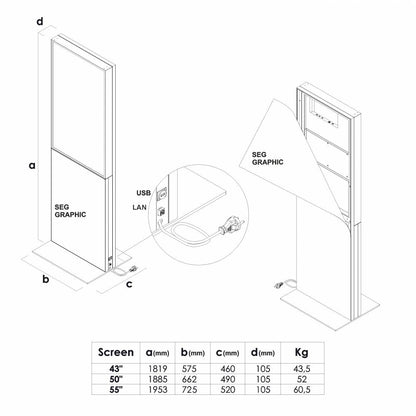 Digitale Infostele Fabric 43 Zoll